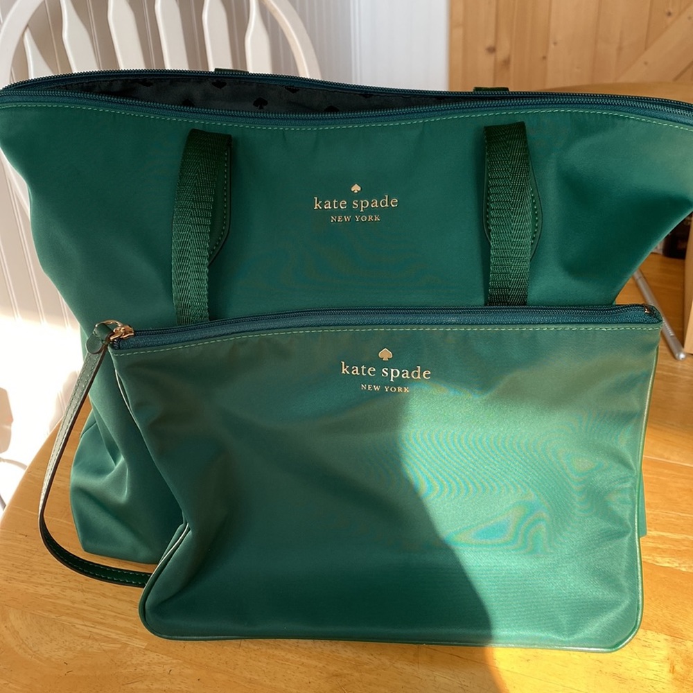 Kate Spade Green Nylon Packable Tote